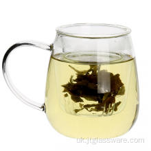Чайний кухоль Скляний чайний кухоль з фільтром і кришкою